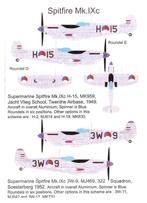 1/32 decals (uit FD32-021) Spitfire MK. IXc KLu (Twente), Hobby en Vrije tijd, Modelbouw | Vliegtuigen en Helikopters, Overige merken