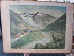 Oude Schoolplaat Rhônegletscher Zwitserland, Ophalen