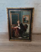 Vintage borduursel borduurwerk in klassieke lijst, Ophalen of Verzenden, Zo goed als nieuw, Overige typen