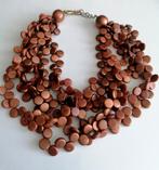 Brede Manouk ketting bruin hout, Verzenden, Zo goed als nieuw, Bruin