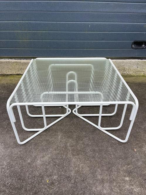 TOTALE LEEGVERKOOP post modern wit metalen buisframe, Huis en Inrichting, Tafels | Salontafels, Gebruikt, Minder dan 50 cm, 50 tot 100 cm