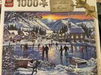 Puzzel 1000 stukjes “Ice skating on the pond”, Ophalen of Verzenden, Nieuw
