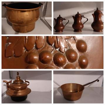 Antiek Sier Tin en Koper Collectie beschikbaar voor biedingen
