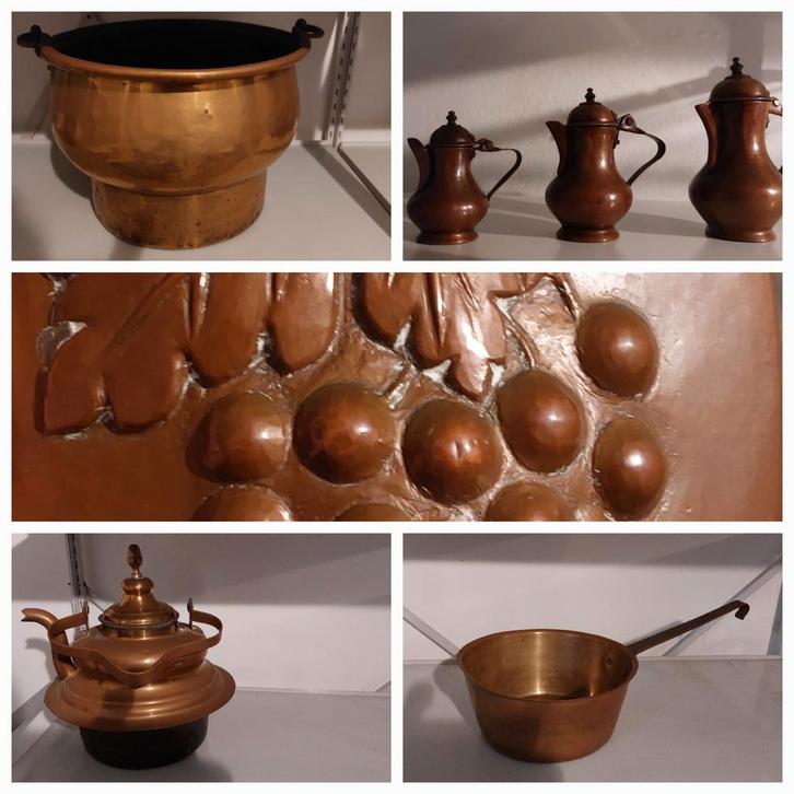 Antiek Sier Tin en Koper Collectie, Antiek en Kunst, Antiek | Koper en Brons, Ophalen of Verzenden
