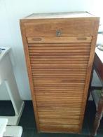 Antiek roldeur archiefkastje met sleutel, Huis en Inrichting, Kasten | Roldeurkasten en Archiefkasten, Ophalen, Minder dan 50 cm