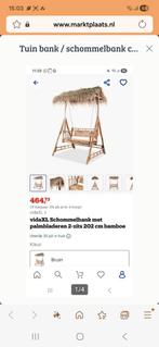 Bamboe tuinbank opknapper met nieuwe onderdelen, Ophalen, Zo goed als nieuw, Hout