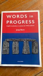 Joop Born - Words in progress, Boeken, Ophalen of Verzenden, Joop Born, Engels, VWO