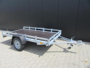 Nieuwe oprij-aanhangwagen. Afm: 258x150 cm. beschikbaar voor biedingen