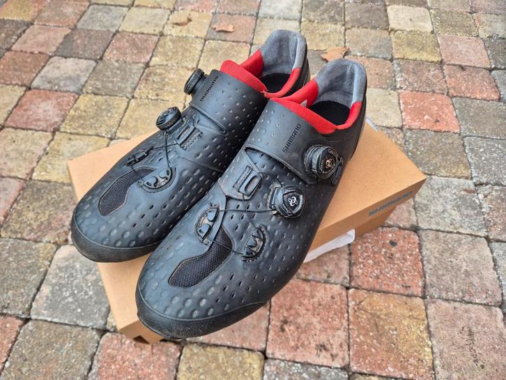 Shimano S-phyre MTB schoen Zwart rood maat 48, Fietsen en Brommers, Fietsaccessoires | Fietskleding, Gebruikt, Heren, Schoenen