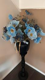 Mooi kunst bloemstuk blauw chique met pot, Ophalen of Verzenden, Nieuw