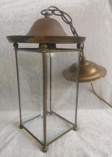 Hanglamp messing met geslepen glas Art Deco 29 cm beschikbaar voor biedingen