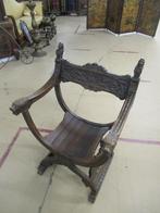 Oer 11679 ANTIEKE 19e eeuwse eiken Dagobert stoel, Antiek en Kunst, Ophalen