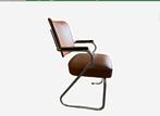 Vintage Gispen stijl stoel in goede staat, Ophalen, Gebruikt, Bruin, Leer