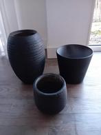 3 bloempotten voor binnen, Tuin en Terras, Bloempotten, Ophalen, Gebruikt, Rond, Binnen