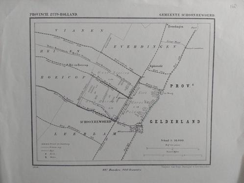 168 / Schoonrewoerd Zijderveld Hei en Boeicop Litho J Kuyper, Antiek en Kunst, Kunst | Litho's en Zeefdrukken, Ophalen of Verzenden