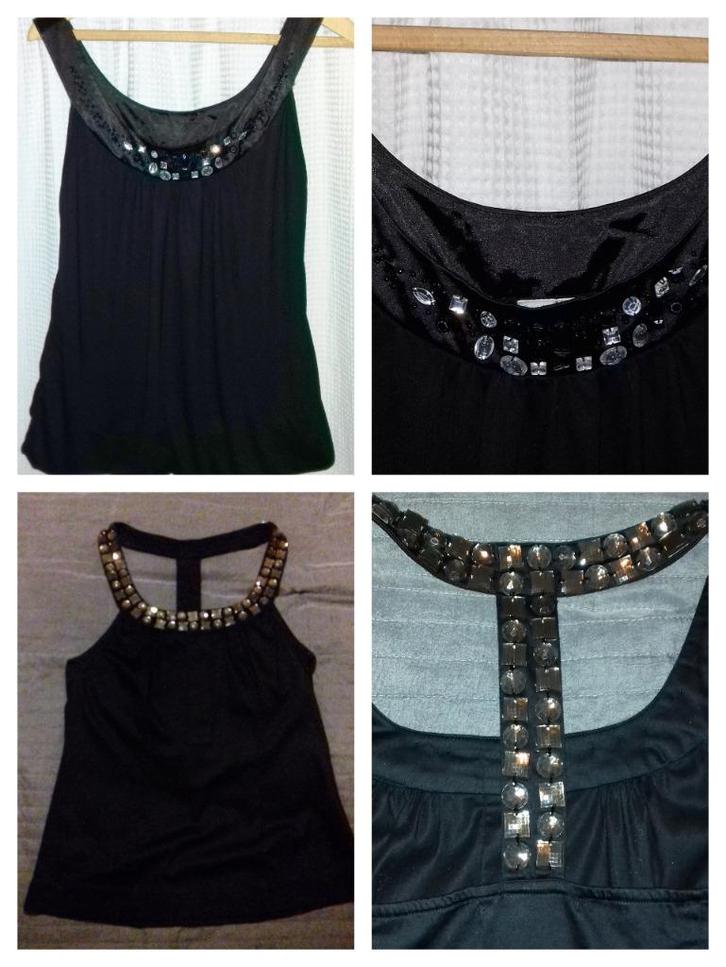 Zwarte tops. Maat M. met stenen of glitter.7,50 per stuk, Kleding | Dames, Tops, Zo goed als nieuw, Maat 38/40 (M), Zwart, Zonder mouw