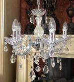 2 Kristallen kroonluchters / hanglamp 5 arms lampen zilver, Huis en Inrichting, Lampen | Kroonluchters, Overige materialen, Ophalen of Verzenden