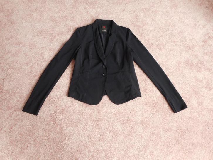 Donkerblauwe travelstof jasje Penn & Ink maat 42, Kleding | Dames, Jasjes, Kostuums en Pakken, Zo goed als nieuw, Jasje, Maat 42/44 (L)