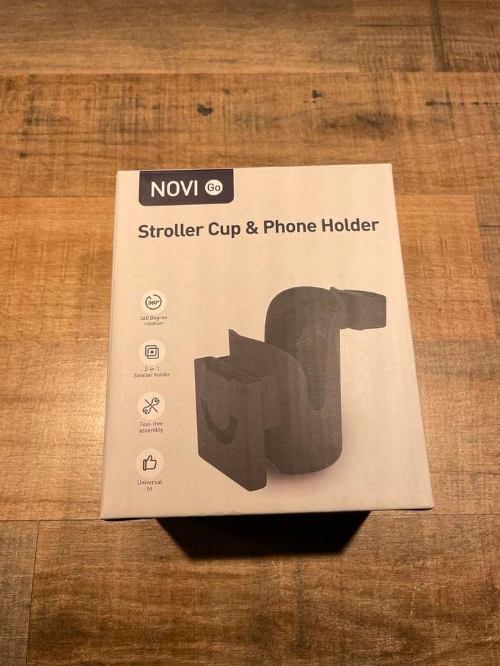 Nieuwe NoviGo Beker & Telefoonhouder voor aan de kinderwagen, Kinderen en Baby's, Kinderwagens en Combinaties, Nieuw, Kinderwagen