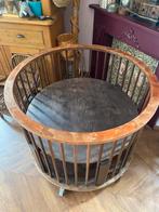 Houten ronde vintage box bruin, Ophalen, Gebruikt, Rond, In hoogte verstelbaar
