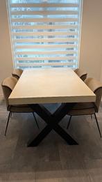 Eettafel betonlook met 4 stoelen, Ophalen, Overige materialen, Gebruikt, 100 tot 150 cm