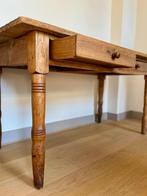 Antieke  geloogd grenen eettafel/ bureau, Antiek en Kunst, Ophalen of Verzenden