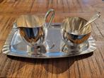 Verzilverd Melk en Suiker setje op Schaal, Antiek en Kunst, Ophalen of Verzenden, Zilver