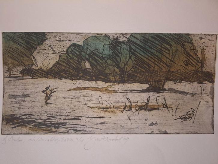 Abstracte Bomen Ets Jan henkel, Antiek en Kunst, Kunst | Etsen en Gravures, Ophalen of Verzenden