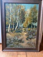 Schilderij van C.H. Dijkman, berkenlaantje, Antiek en Kunst, Ophalen