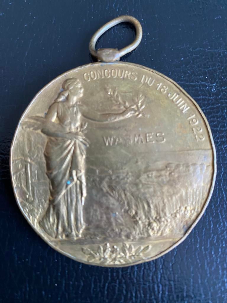 Oude medaille - Federatie Socialiste - Wasmes 1922, Ophalen of Verzenden, Gebruikt, Overige onderwerpen, Speldje of Pin