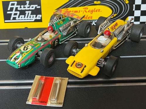 2x Fleischmann Cooper Maserati Slot Cars Geel/Groen Racebaan, Kinderen en Baby's, Speelgoed | Racebanen, Gebruikt, Elektrisch