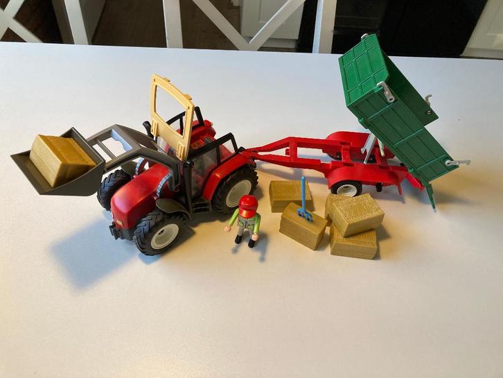 Playmobil tractor met kar 4496, Kinderen en Baby's, Speelgoed | Playmobil, Gebruikt, Complete set, Ophalen of Verzenden