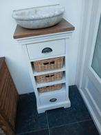badkamerkastje met marmeren wasbakje ( ook voor bij de wc), Gebruikt, Overige typen, Ophalen of Verzenden, Minder dan 100 cm