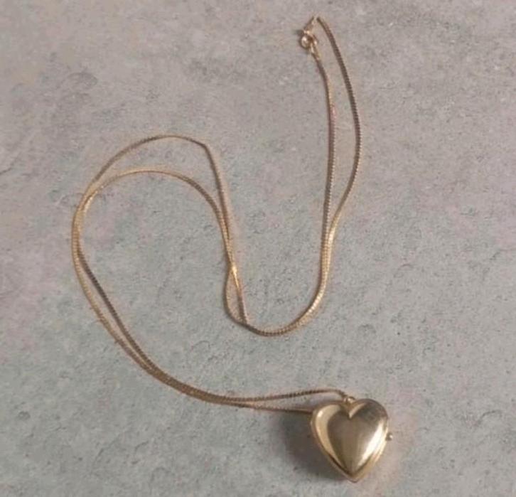 Quartz horloge medallion ketting IZGS, Sieraden, Tassen en Uiterlijk, Kettingen, Zo goed als nieuw, Overige materialen, Goud, Met hanger