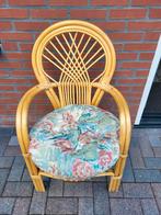 Rotan stoel met kussen, Huis en Inrichting, Stoelen, Ophalen, Gebruikt, Bruin, Eén