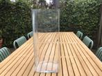 Grote vierkante glazen accubak , vaas, Huis en Inrichting, Woonaccessoires | Vazen, Ophalen, Overige kleuren, Minder dan 50 cm