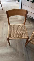 Vintage eikenhouten stoelen papercord, Ophalen of Verzenden, Gebruikt, Bruin, Twee