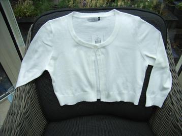 Nieuw gebreid vestje/bolero wit maat M met kaartjes beschikbaar voor biedingen