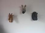 3 dieren hoofden, Ophalen, Zo goed als nieuw, Wanddecoratie
