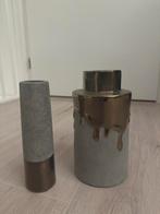 House Doctor Vaasjes - Betonlook met Goud, Huis en Inrichting, Woonaccessoires | Vazen, Ophalen, Steen, Overige kleuren, Zo goed als nieuw