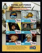 GRENADA 2018 PF BLOK RAF HELICOPTER ROYALTY LUCHTVAART, Ophalen of Verzenden, Postfris, Vliegtuigen