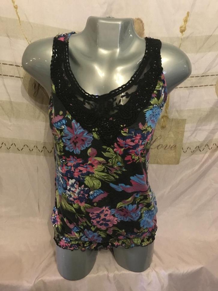 Gebloemde top maat XS (3C1), Kleding | Dames, Tops, Gedragen, Maat 34 (XS) of kleiner, Zonder mouw, Ophalen of Verzenden