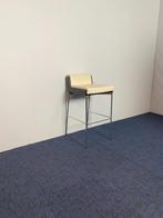 5 x Design barkruk Ahrend, wit leder, chroom frame, Huis en Inrichting, Barkrukken, Ophalen, Met voetsteun, Hout, Gebruikt