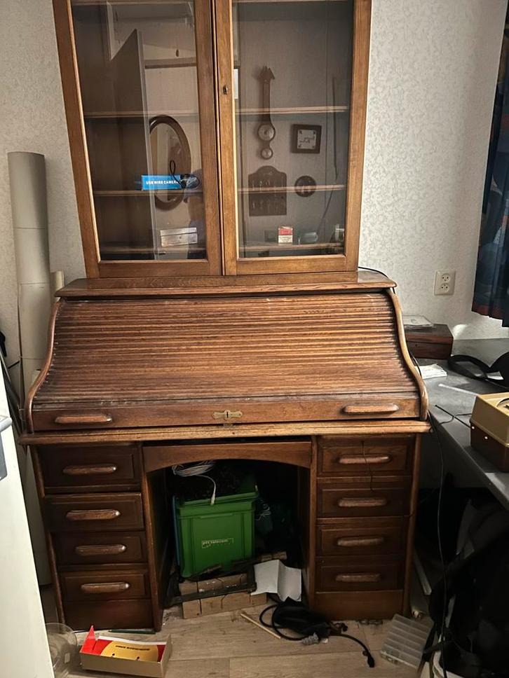 Antiek Rolluikbureau met Opzetkast - Prachtstuk Meubelstuk, Antiek en Kunst, Antiek | Meubels | Kasten, Ophalen