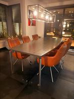 Leolux Niobe Eettafel Ovaal Zwart/Chrome, Huis en Inrichting, Tafels | Eettafels, Ophalen, Gebruikt, 100 tot 150 cm, 200 cm of meer
