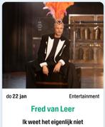 Fred van leer, 2 tickets, vanavond, Twee personen