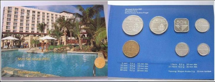 Muntset Aruba FDC 1991, Postzegels en Munten, Munten | Amerika, Midden-Amerika, Verzenden