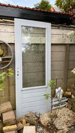 Hardhouten deur met glas, Doe-het-zelf en Verbouw, Deuren en Horren, Glas, 80 tot 100 cm, Ophalen of Verzenden, Zo goed als nieuw