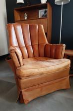 Schaapsleren club chair met magazine houder 1970 - fauteuil, Ophalen, Gebruikt, Minder dan 75 cm, Seventies