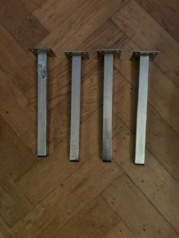 4 chromen vierkanten meubel/tafel poten 30 cm hoog beschikbaar voor biedingen